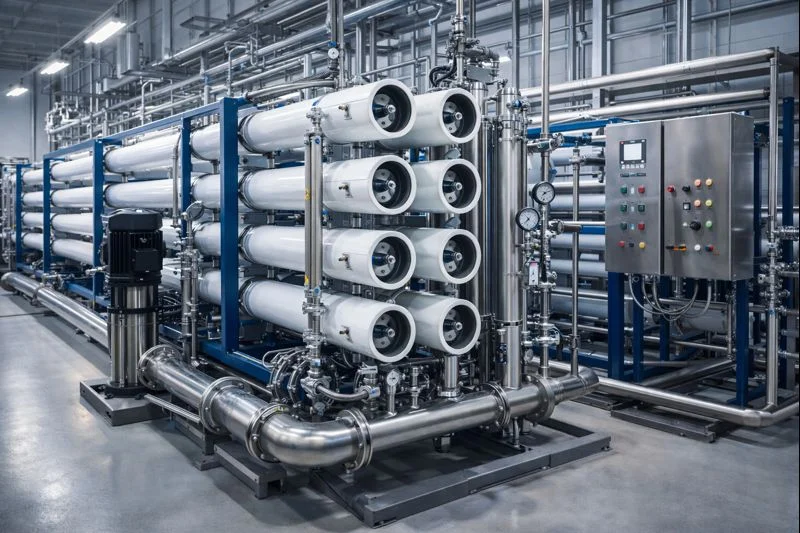 Planta industrial con sistema de ósmosis inversa